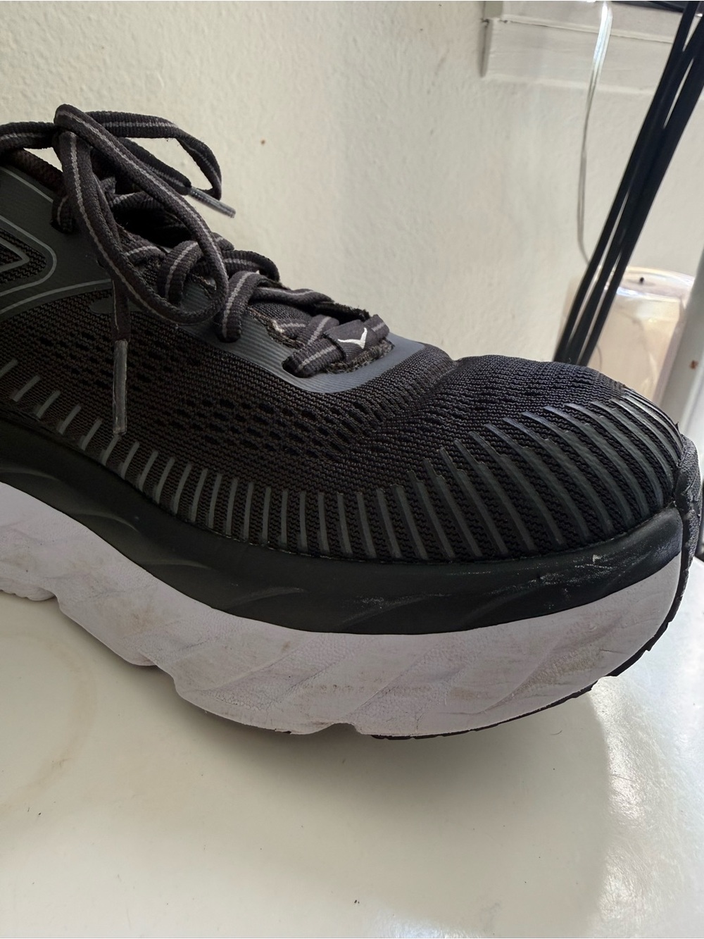 Hoka Bondi 7 women size 8 black and White Bondi 7 Women's Athletic - Picture 8 of 14